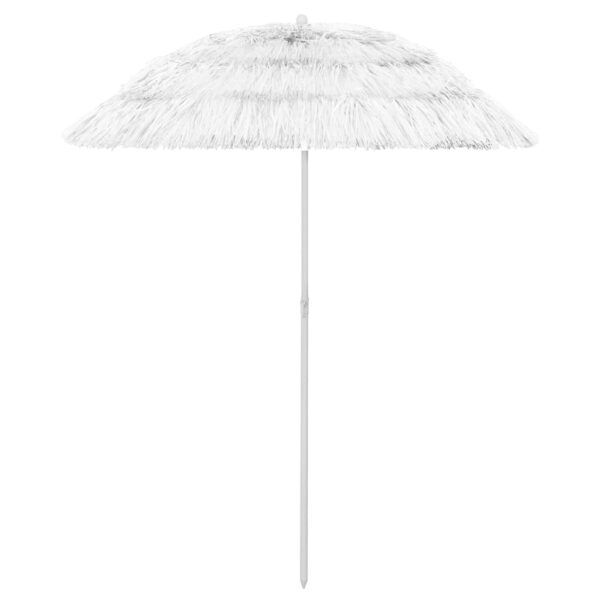 UV Protective Anti-Fade Hawaii Beach Umbrella  White  Tilting  Weather Resistant  180 cm