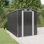 Garden Shed Anthracite 192x357x223 cm Galvanised Steel