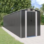 Garden Shed Anthracite 192x855x223 cm Galvanised Steel