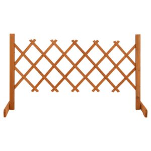 Expandable Solid Firwood Garden Trellis Fence in Vibrant Orange - Ideal for Climbing Plants