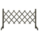 Garden Trellis Fence Grey 120x60 cm Solid Firwood