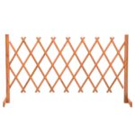 Expandable Solid Firwood Garden Trellis Fence in Vibrant Orange - Ideal for Climbing Plants