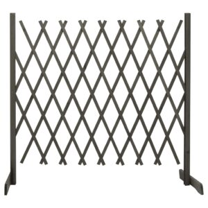 Expandable Solid Firwood Garden Trellis Fence in Grey - Ideal for Climbing Plants and Privacy