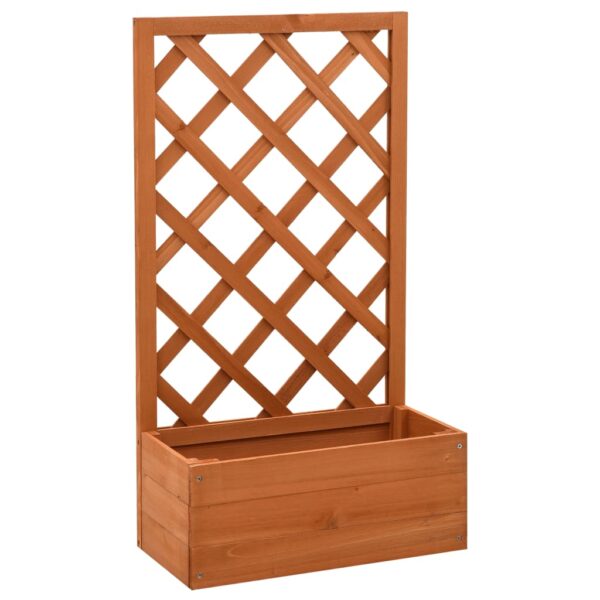 Solid Firwood Garden Trellis Planter in Vibrant Orange - Ideal for Climbing Plants