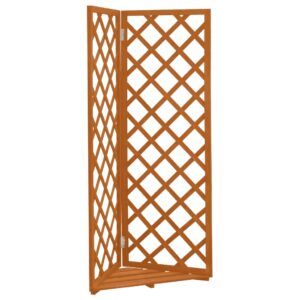 Solid Firwood Corner Trellis in Orange - Ideal for Roses and Climbers  Outdoor Use  Easy Assembly