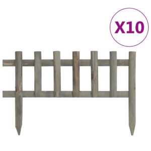 Solid Firwood Lawn Edgings Set of 10  Weather-Resistant  Decorative Garden Borders  No Assembly Required