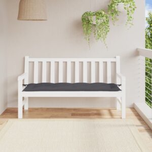 Outdoor Garden Bench Cushion Anthracite Soft Oxford Fabric Water-Resistant Comfort Pad