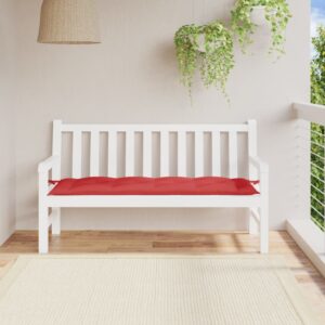 Outdoor Garden Bench Cushion Red Soft Oxford Fabric Water-Resistant Comfort Pad