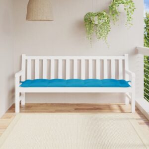 Light Blue Outdoor Garden Bench Cushion Water-Resistant Oxford Fabric Comfort