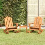 3 Piece Adirondack Garden Lounge Set Solid Wood Acacia