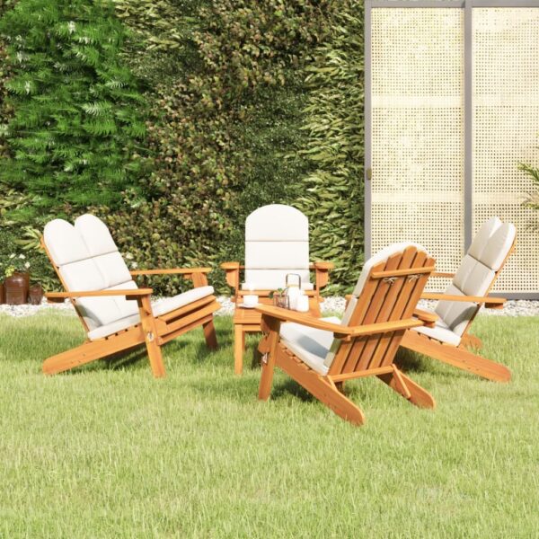 5 Piece Adirondack Garden Lounge Set Solid Wood Acacia