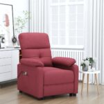 Stand up Massage Chair Wine Red Fabric