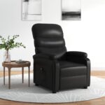 Comfortable Faux Leather Recliner Chair with Lift and Recline Function Black