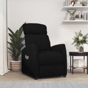 Comfortable Black Fabric Recliner Chair with Power Lift and Massage Function