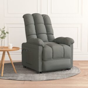 Comfortable Recliner Chair Power Lift Fabric Manual Recline Cozy Armchair Grey