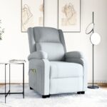 Comfortable Reclining Massage Chair Fabric Power Lift Vibration Home Furniture