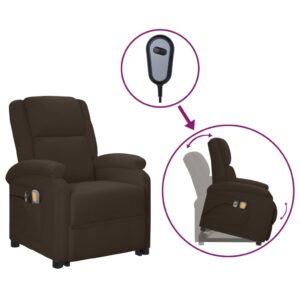 Luxurious Brown Faux Leather Recliner Chair with Massage and Lift Function