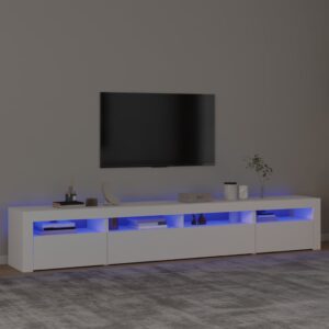 TV Cabinet with LED Lights White 240x35x40 cm