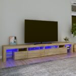 TV Cabinet with LED Lights Sonoma Oak 260x36.5x40 cm