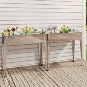 Galvanized Steel Raised Garden Bed Kit Elevated Planter Box Outdoor Flower Herb