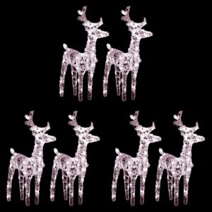 Christmas Reindeers 6 pcs Warm White 240 LEDs Acrylic