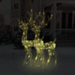 Acrylic LED Reindeer Christmas Decor Warm White Indoor Outdoor Garden Lights