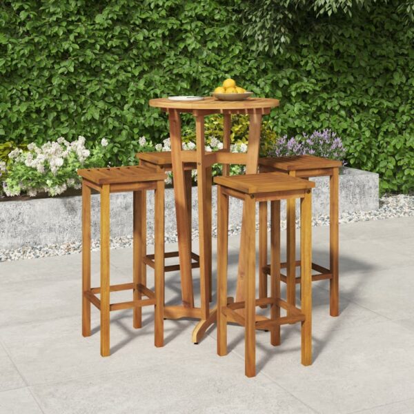 5 Piece Garden Bar Set Solid Wood Acacia