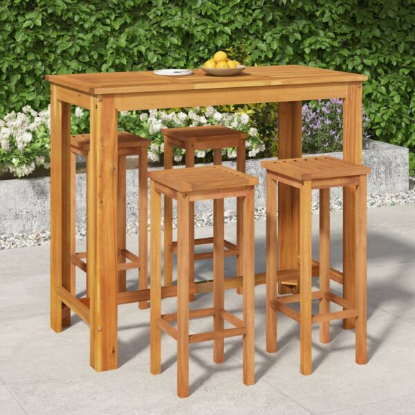 5 Piece Garden Bar Set Solid Wood Acacia