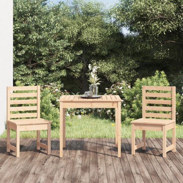 3 Piece Garden Bistro Set Solid Wood Pine