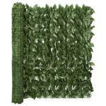 Balcony Privacy Screen with Green Leaves 300x100 cm - Durable Polyethylene Fabric