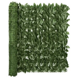 Balcony Screen with Dark Green Leaves 500x100 cm