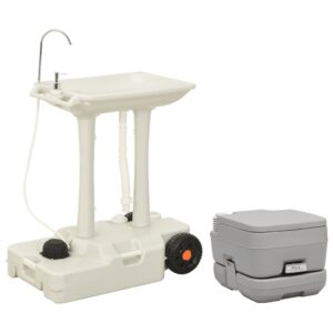 Portable Camping Toilet and Handwash Stand Set  Lightweight  Compact  Durable  Ideal for Outdoor Use