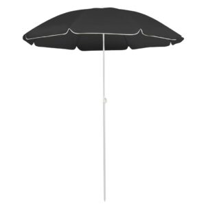 Outdoor Parasol with Steel Pole in Anthracite  UV Protection  Adjustable Height  Tilting Function