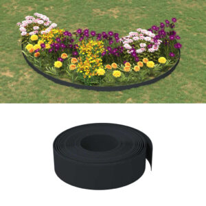 Garden Edgings 5 pcs Black 10 m 15 cm Polyethylene