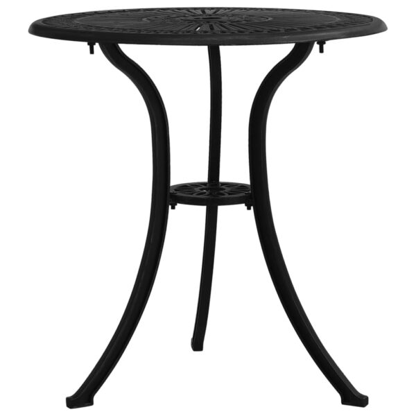 Sturdy Cast Aluminium Garden Table in Black - Ideal for Outdoor Use  with Umbrella Hole