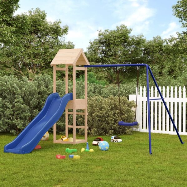 Children's Outdoor Playset with Swing  Slide  Sandpit - Solid Pine Wood  Durable  Stable  Multi-Activity  Fun-Filled  Easy Assembly