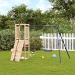 Children's Outdoor Playset  Solid Pine Wood  Multi-Activity Centre  Swing Set  Climbing Wall