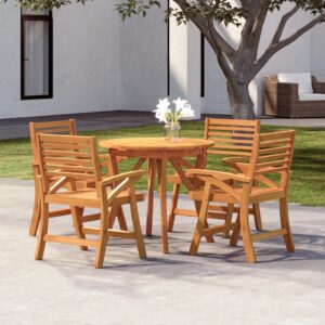 5 Piece Garden Dining Set Solid Wood Acacia