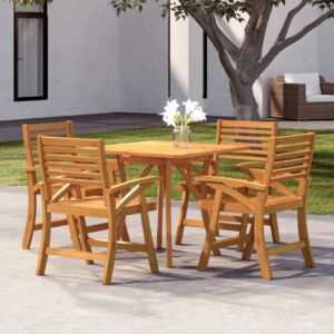 5 Piece Garden Dining Set Solid Wood Acacia