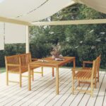 3 Piece Garden Dining Set Solid Wood Teak