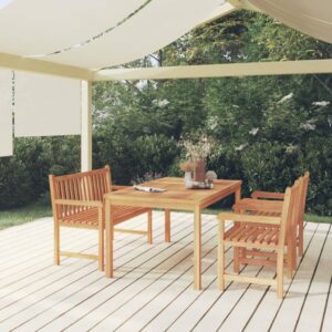 4 Piece Garden Dining Set Solid Wood Teak