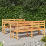 3 Piece Garden Dining Set Solid Wood Teak