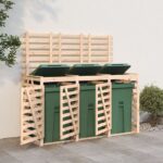 Triple Wheelie Bin Storage Solid Wood Pine