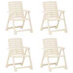 Garden Chairs 4 pcs Plastic White