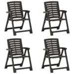 Garden Chairs 4 pcs Plastic Anthracite