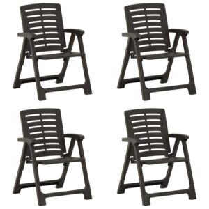 Garden Chairs 4 pcs Plastic Anthracite