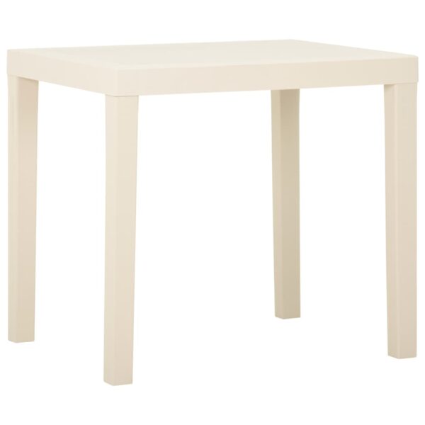 Outdoor Garden Dining Table in White  Durable Plastic  Weather-Resistant  Easy to Clean  Lightweight