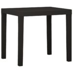 Outdoor Garden Dining Table in Anthracite  Durable Plastic  Weather-Resistant  Easy to Clean