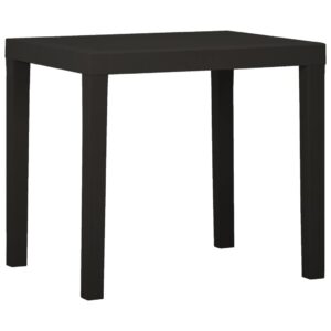 Outdoor Garden Dining Table in Anthracite  Durable Plastic  Weather-Resistant  Easy to Clean