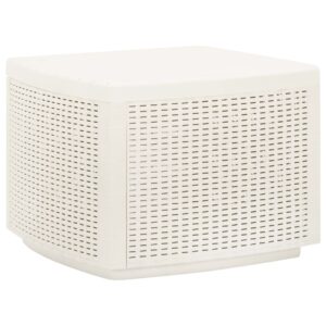 Stylish White Garden Table - Durable Plastic - Lightweight & Easy to Clean - Rattan Look